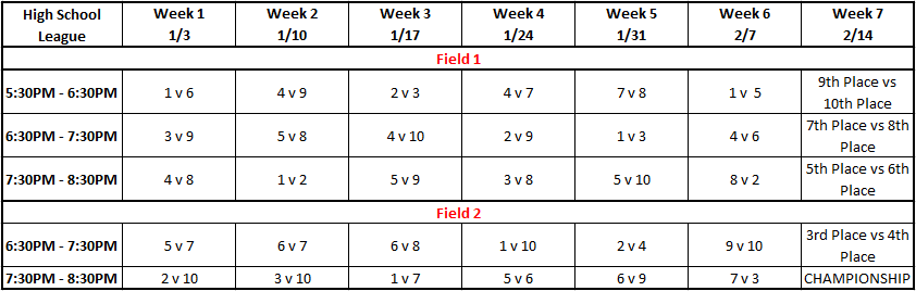 HS League Schedule 1